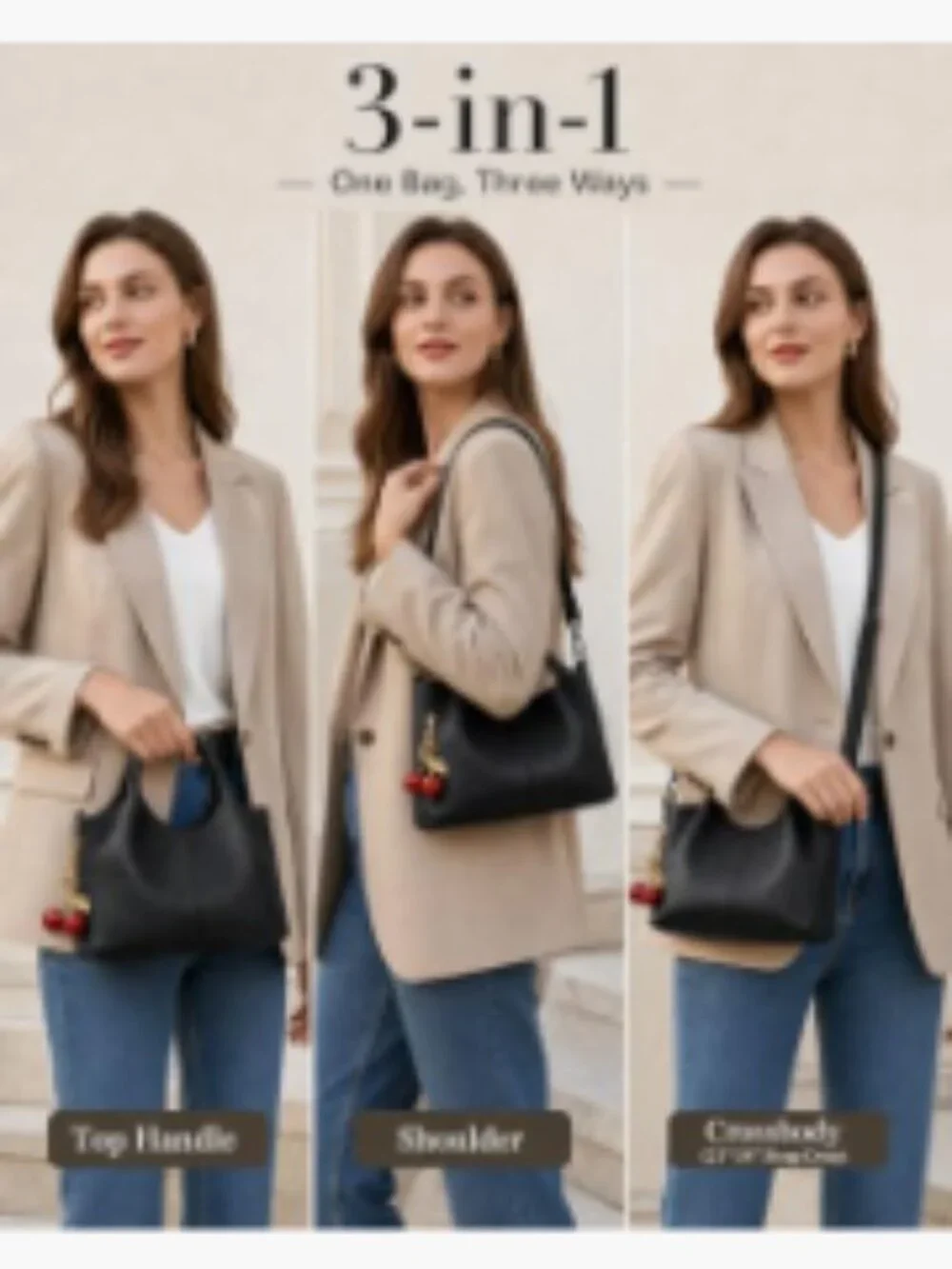 Satchel Purses for Women PU Leather Handbag, Crossbody Bags for Office Work,